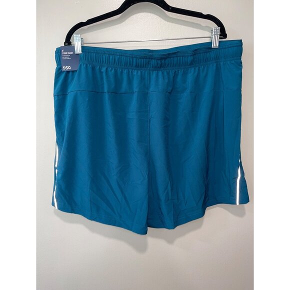 DSG Men's Athletic Fit 5" Stride Shorts 5" Inseam‎ Built-In Brief 2XL Teal - Picture 2 of 8